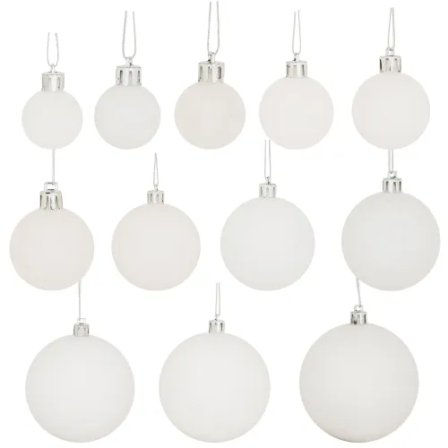 Набор елочных шаров 80мм белый-ирисовый (6шт)