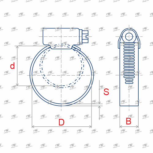 Хомут ОМАХ червячный MGF 180-200/9 W1