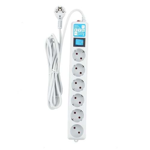 Сетевой фильтр 6*3м с з/к Power Cube 16А/3,5кВт (белый)