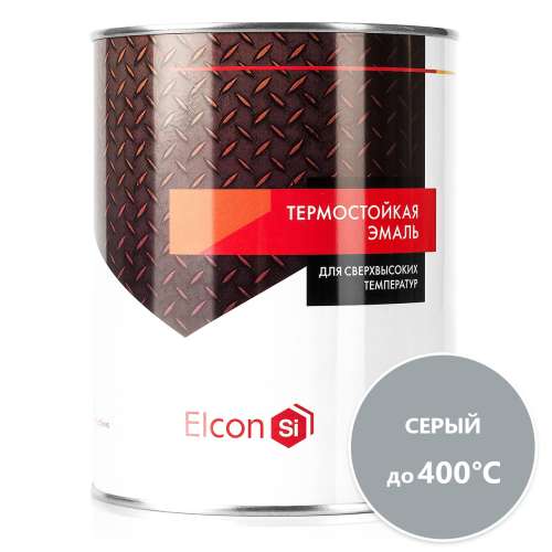 Эмаль термостойкая ELCON 400С, серая 0,8кг
