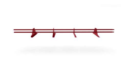 Снегозадержатель трубчатый Стандарт овальный (с креплением) 3,0м 20х40мм RAL 3005 красное вино