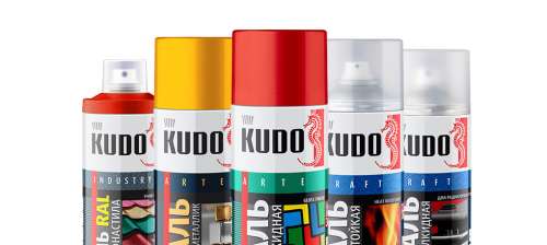Эмаль 59 KUDO KU-1205 флуоресцентная оранжево-желтая 520 мл