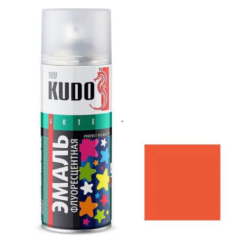 Эмаль 59/2 KUDO KU-1206 флуоресцентная оранжево-красная 520 мл