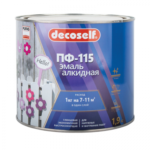 Эмаль ПФ 115/62 коричневая ПУФАС Decoself (0,9кг)