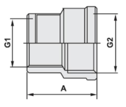 Муфта переход. 3/4"х1/2" ВР ник. V&G-204202