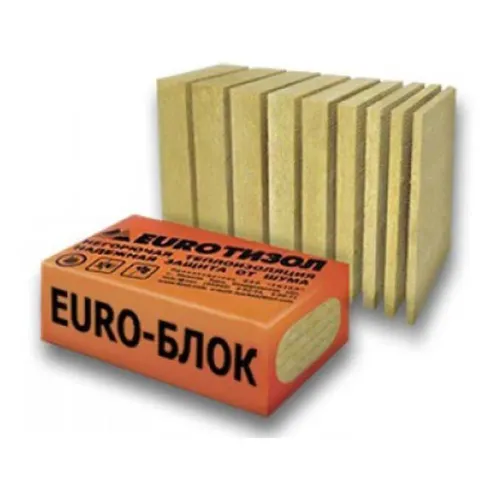 Плита минеральная Блок Евро Тизол 1,0*0,6*0,1м 0,36м3 плотн. 50