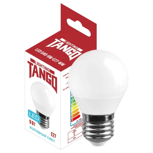 Лампа светодиодн. TANGO LED 9W E27 шарик 6500K 220V