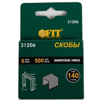 Скобы для степлера тип 140 6мм FIT 500 шт